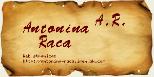 Antonina Raca vizit kartica